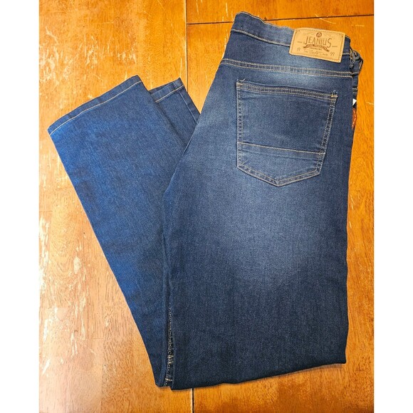 Mens Jeans New with Tags Size 38x32 Jeanius Fine Quality Denim Fashion - Picture 3 of 8